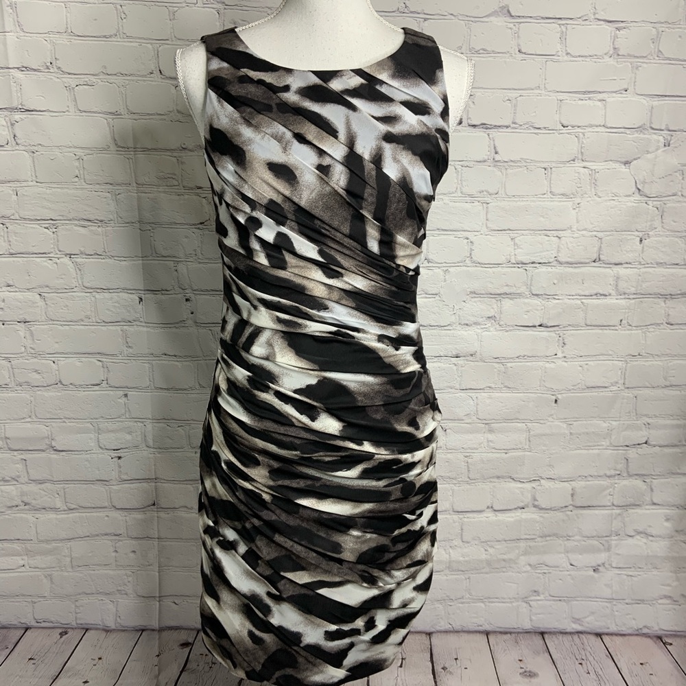 ANN TAYLOR Black & Silver Dress 4